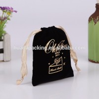 Custom printing velvet fabric drawstring bag